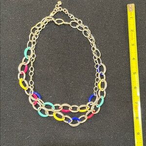 Brighton Multicolor Chain Necklace with Silver Links